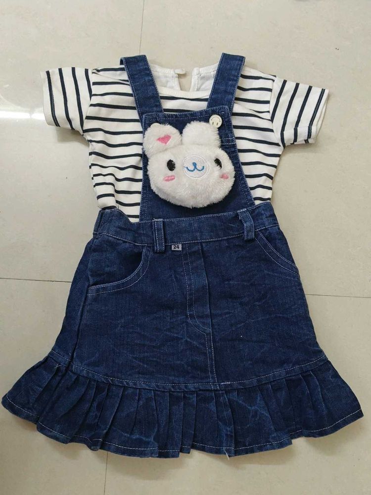 Bunny Denim Skirt Outfit