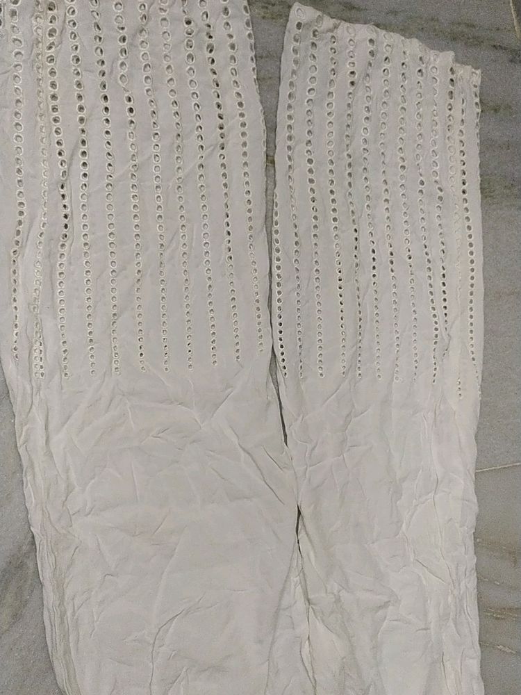 White Plazo For Kurtis
