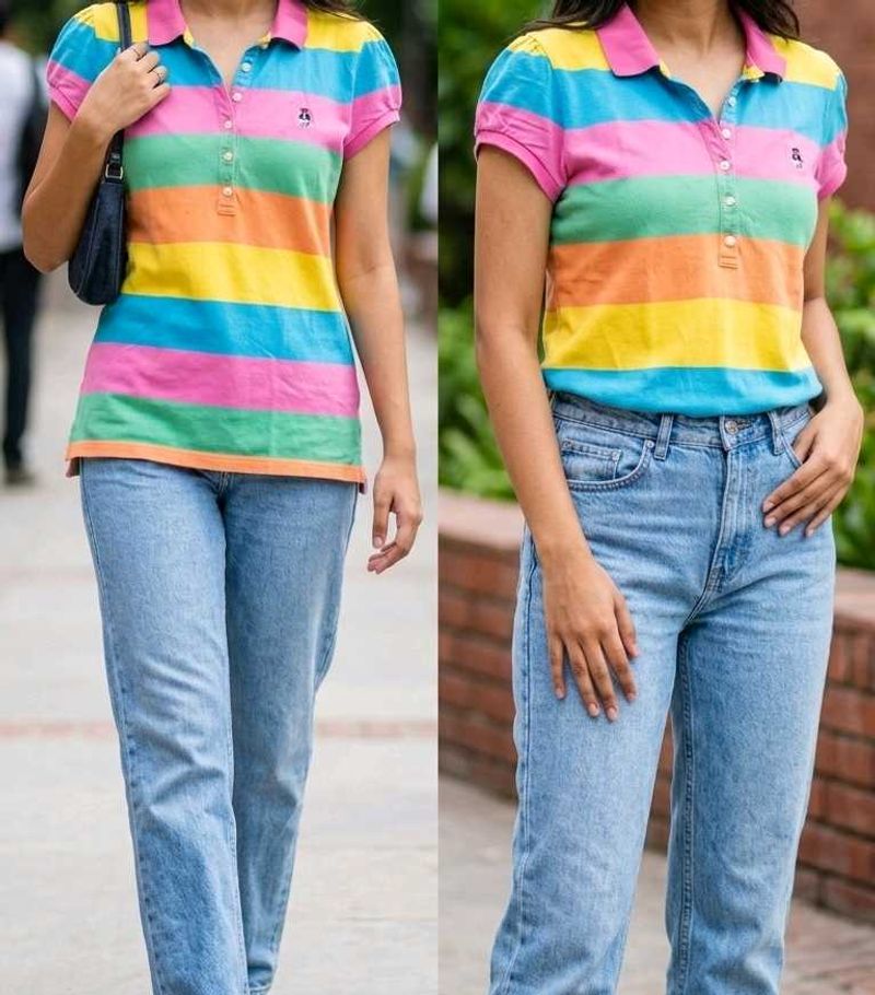 Colorful Striped Polo Shirt