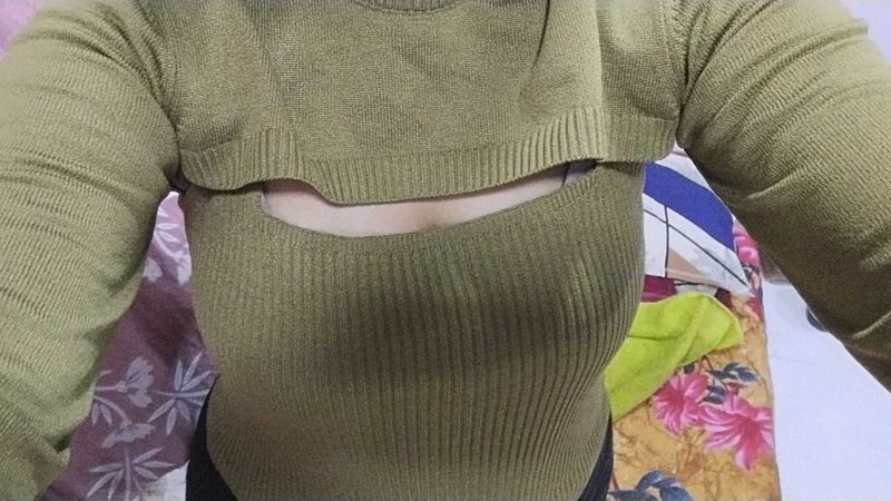 Trendy Cutout Knit Top