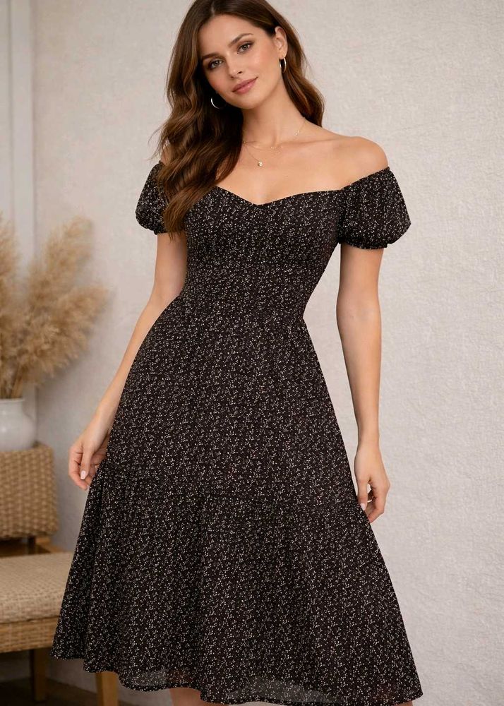 Patterned Brown Dress