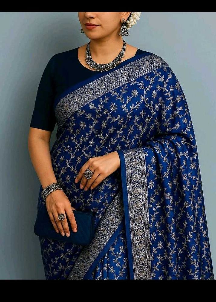 Elegant Blue Banarasi Silk Saree