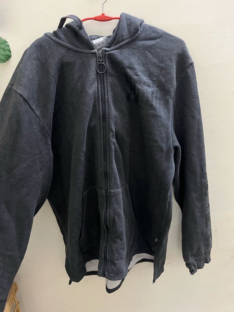 Men's Grey Zip-Up Hoodie