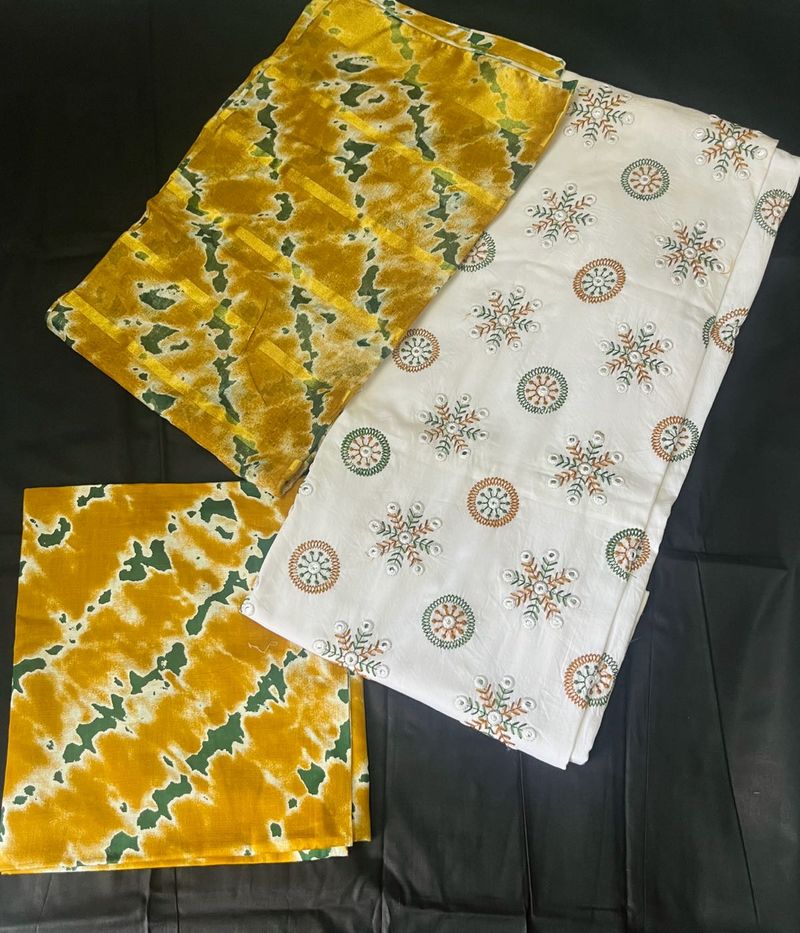 Beautiful Ethnic yellow Dress Material Set