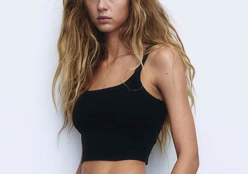 h&amp;m cropped strappy top
