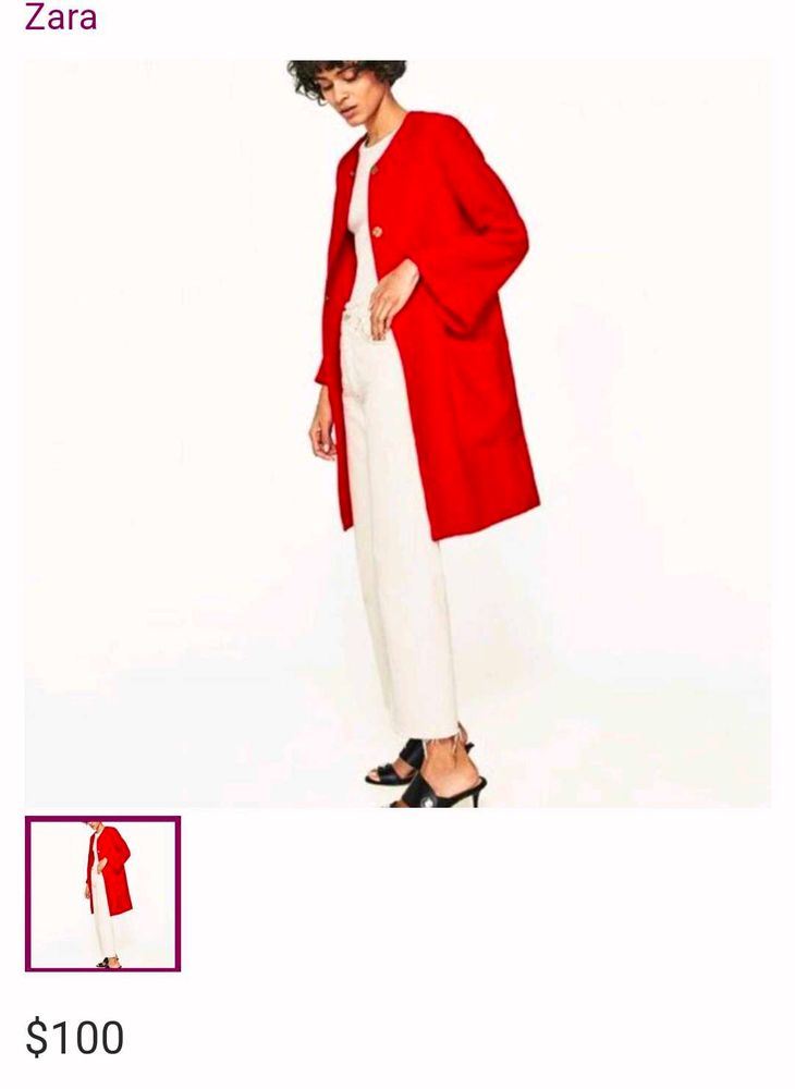 Red Zara long Coat