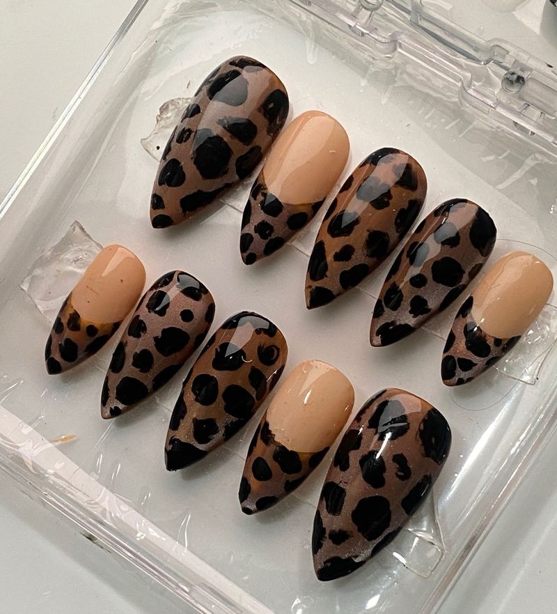 Handmade Leopard Print Press On Nails