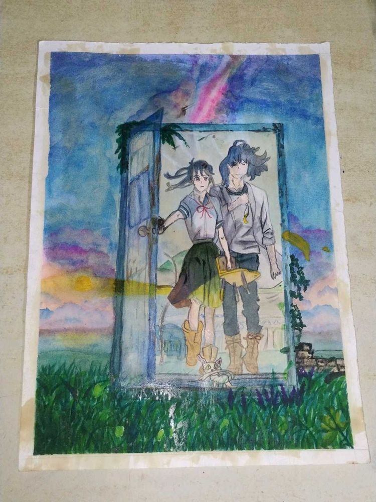 Suzume Inspired Watercolor Painting
