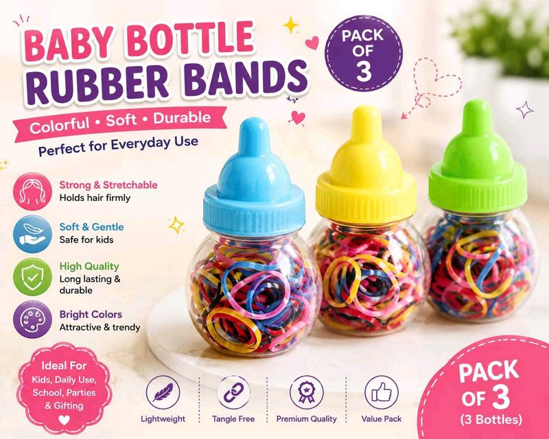 Baby Bottle Rubber Bands - Pack of 3