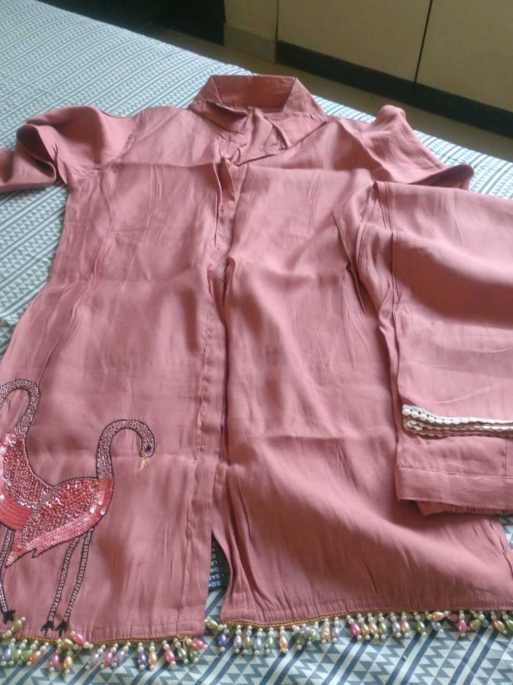 unused Pink Embroidered cordset