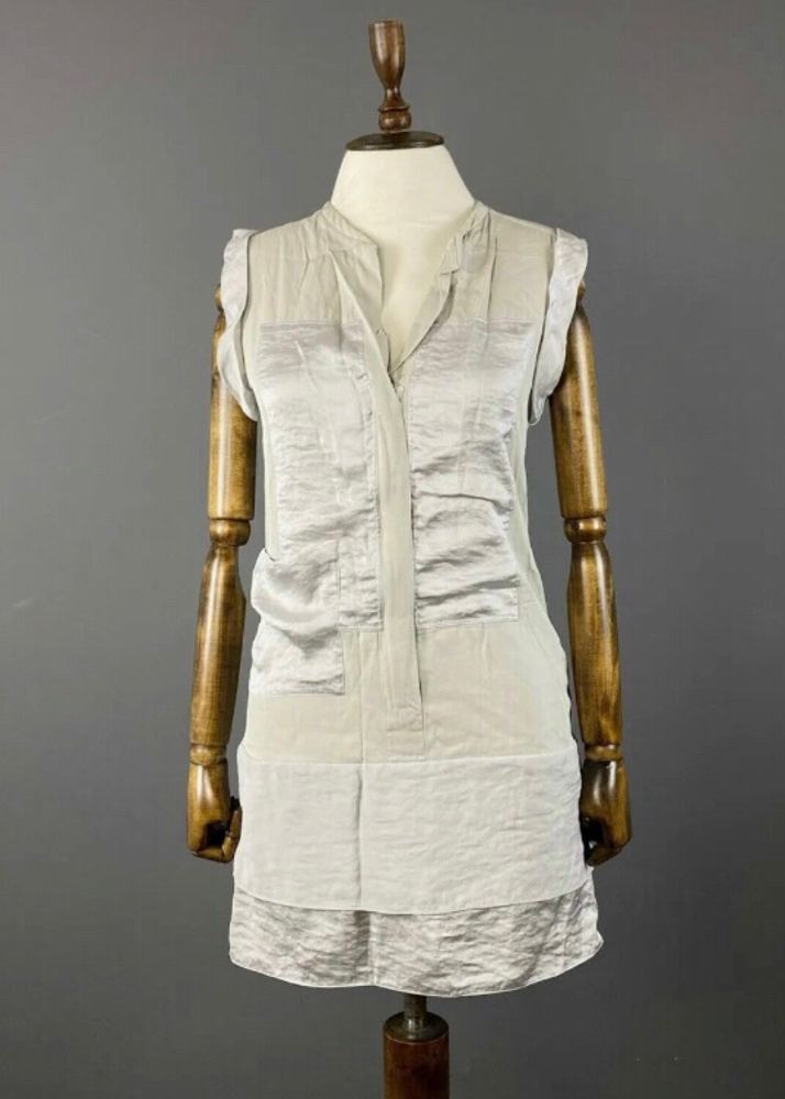 Sheer Paneled Sleeveless Tunic Dress