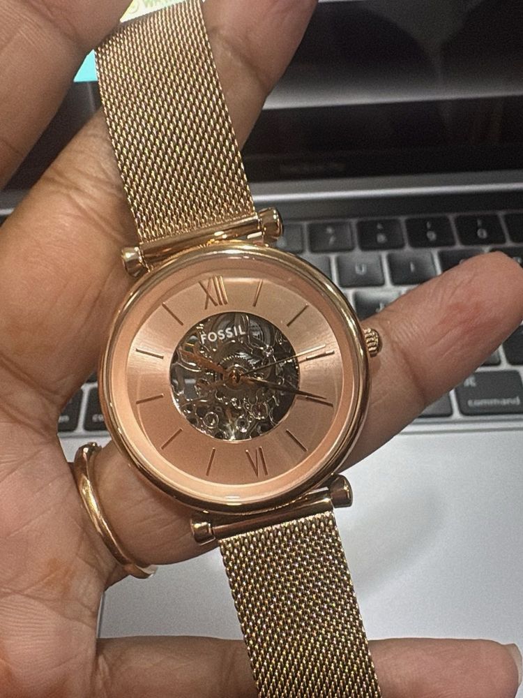 Fossil Rose Gold Mesh Watch