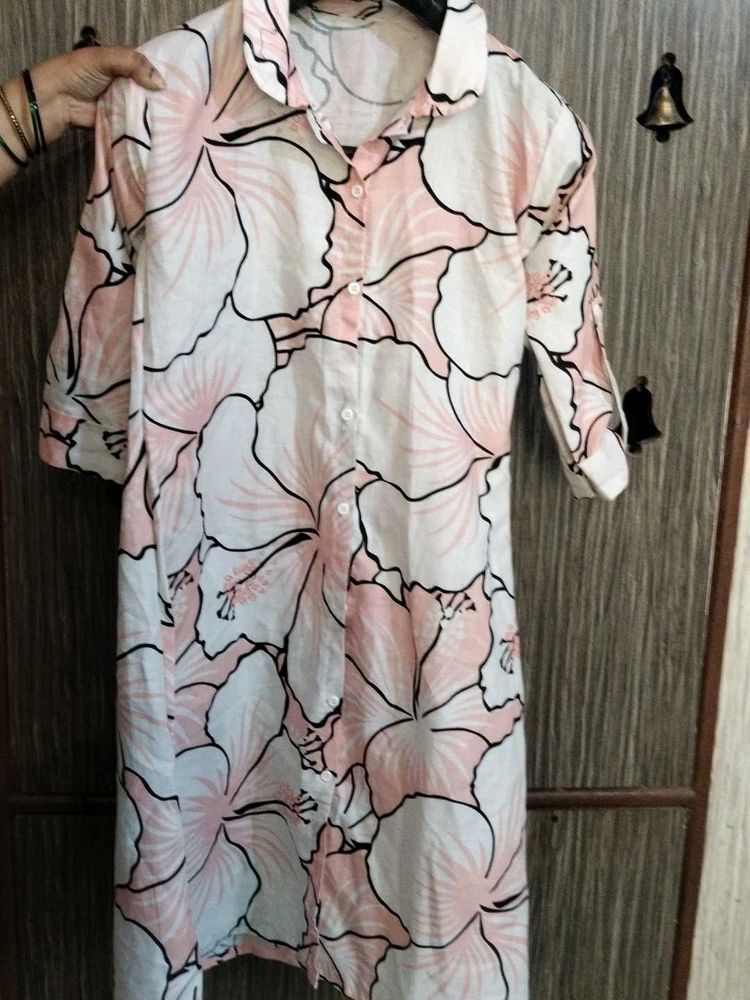 Floral Print Shirt Dress