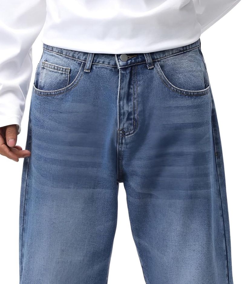 blue straight fit jeans - 34 size