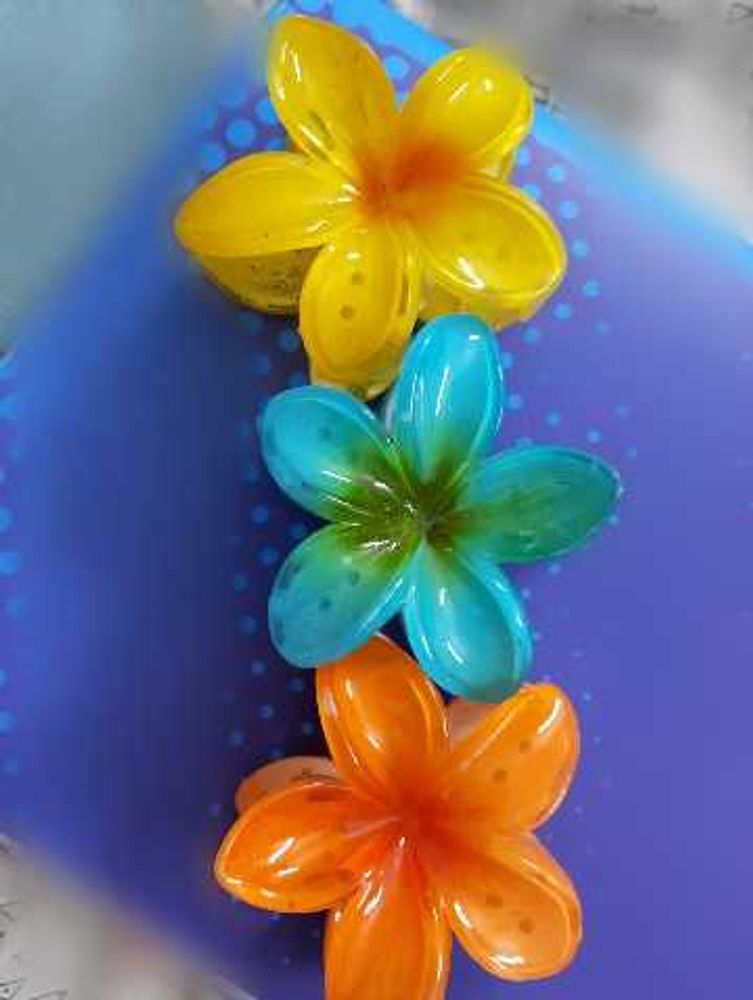 Flower Hair Claw Clips - Set of 3