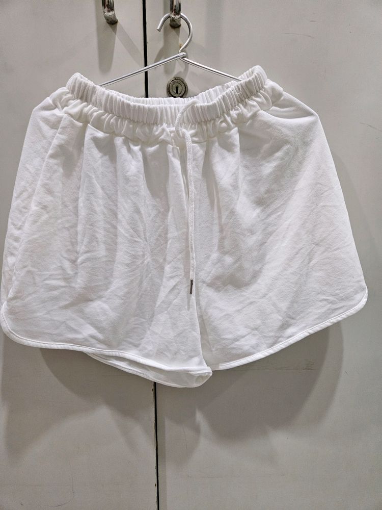 White Casual Shorts