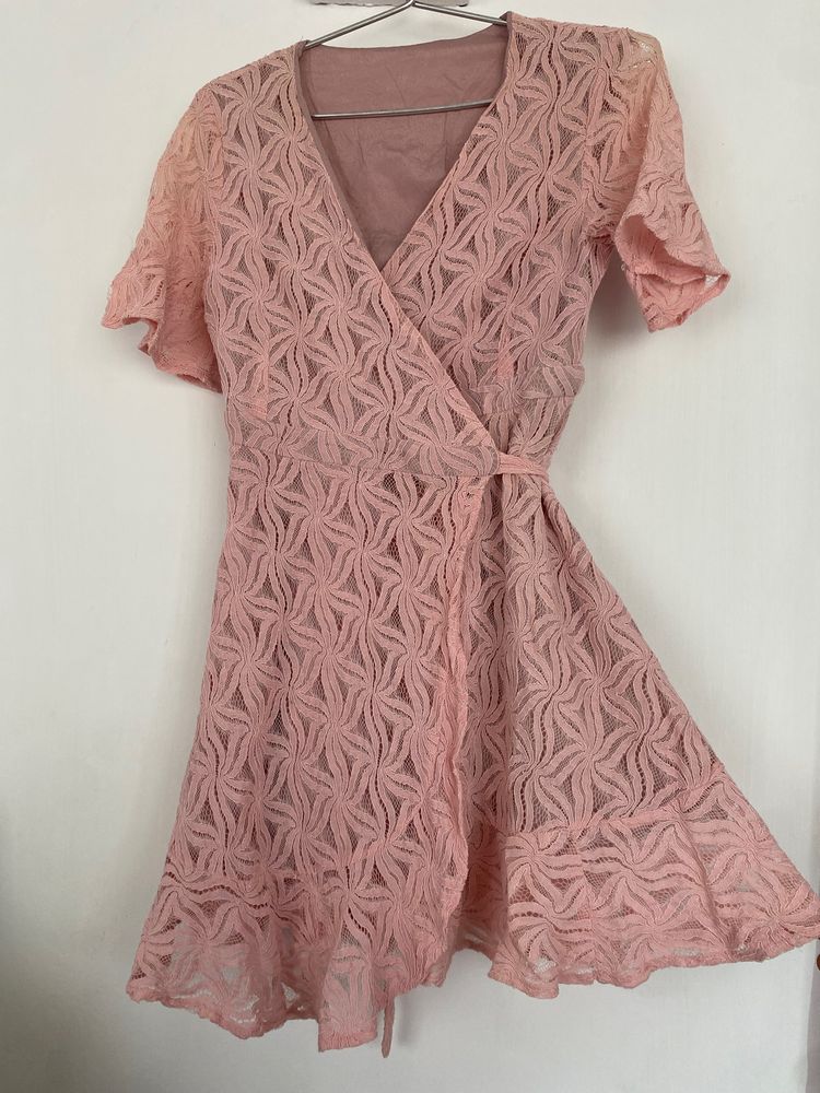 Peach Lace Dress