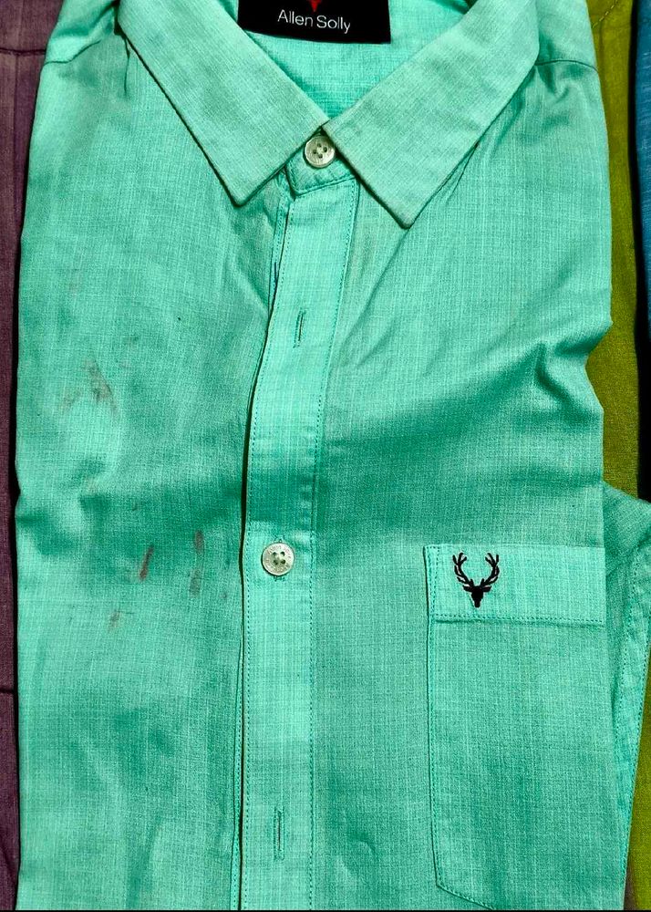 2 Allen Solly Men's Green Shirt