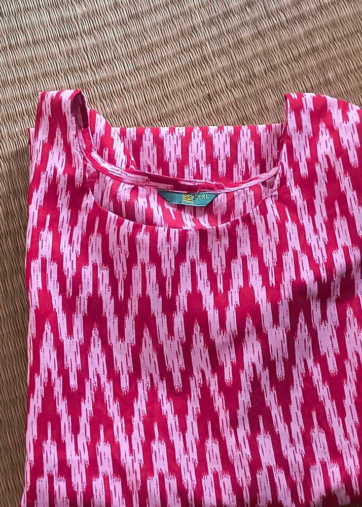 Stylish Red &amp; Pink  Print Kurta