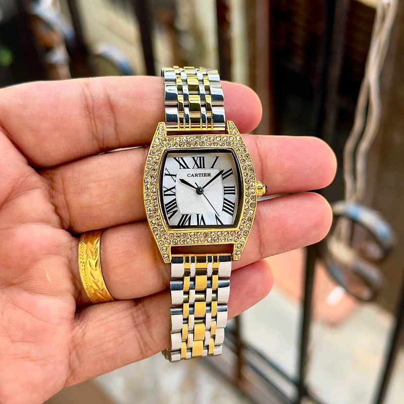 Elegant Two-Tone Diamond  Cartier Watch