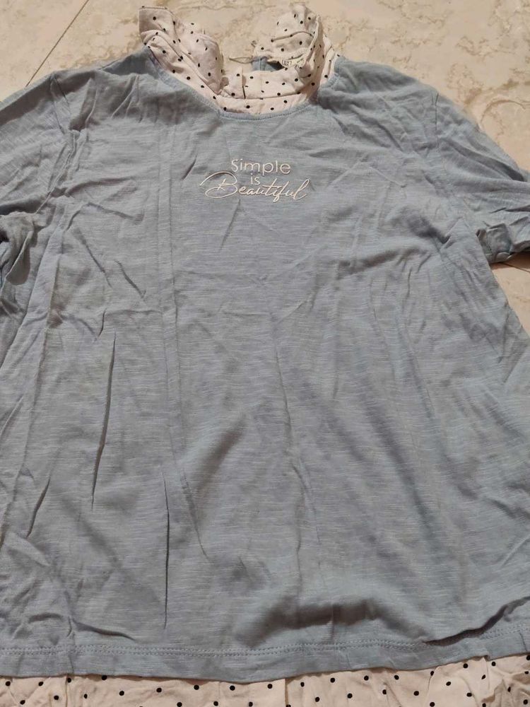 Cute Blue Graphic T-Shirt