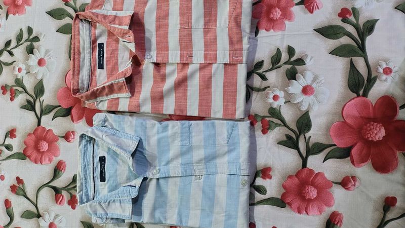 Striped Button-Down Shirts - Set of 2