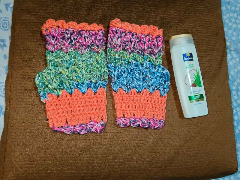 Handmade Crochet Fingerless Gloves and new shampoo
