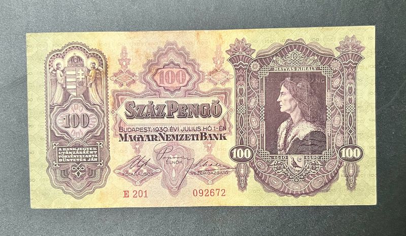 100 Pengo Hungary Very Old Note Rare