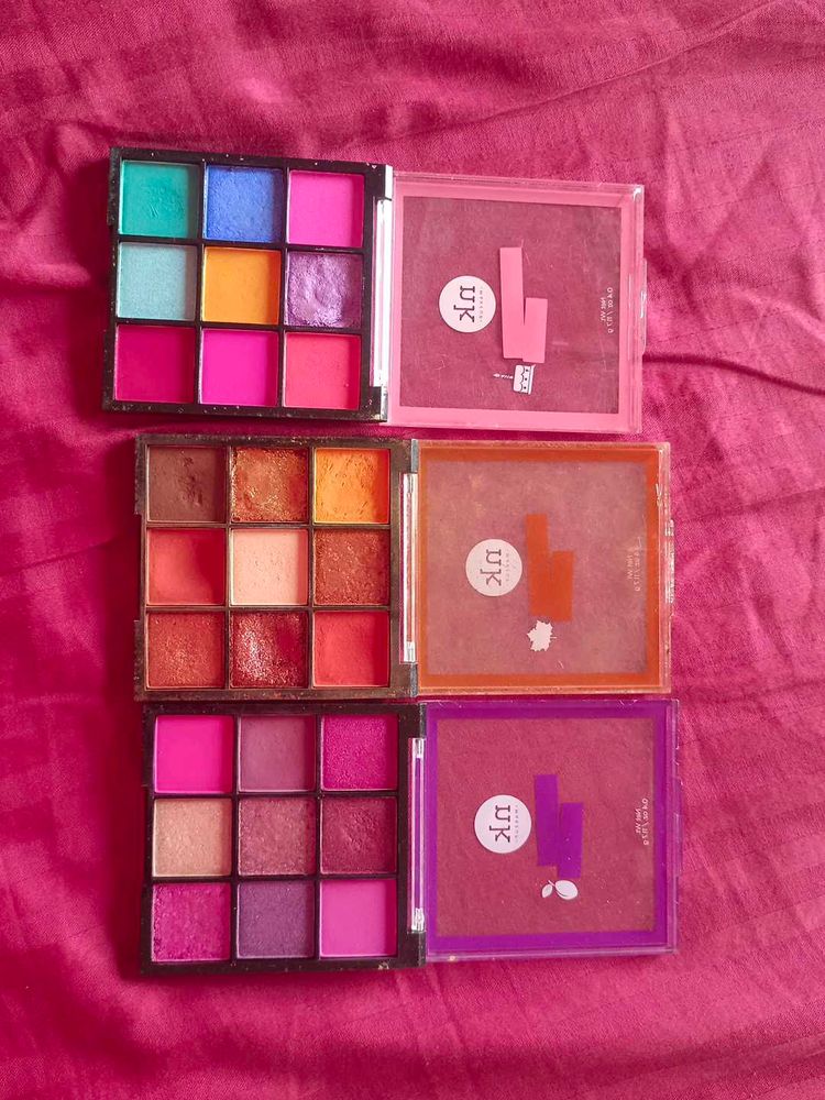 3 Vibrant Eyeshadow Palettes Set
