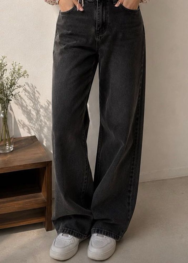 washed Black Denim Jeans