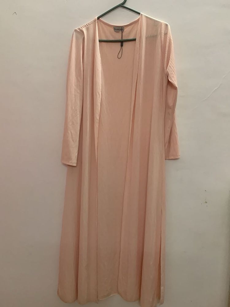Sheer Peach Duster Cardigan