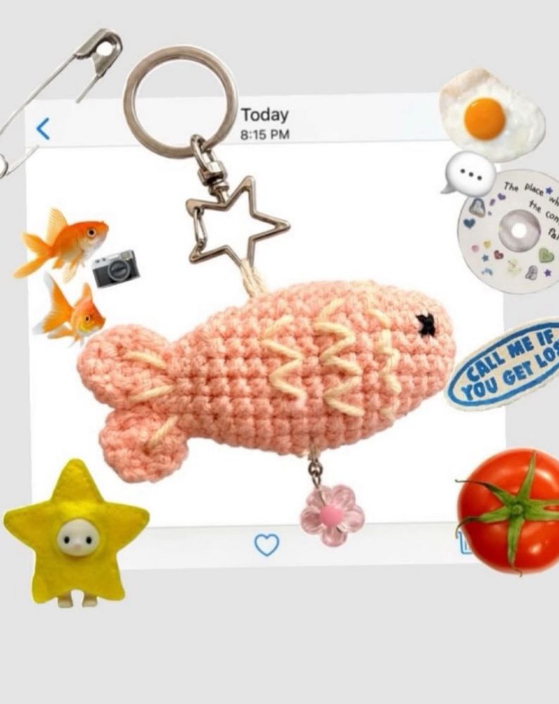 Cute Pink Fish Keychain