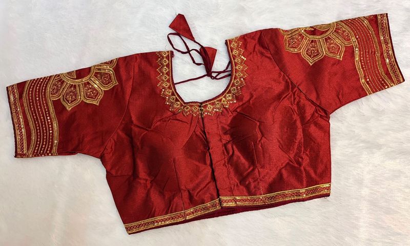 Exquisite Red Embroidered Blouse