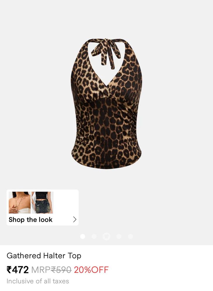 SAVANA Leopard Print Halter Top