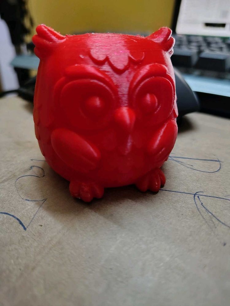 Cute Red Owl Figurine coin box