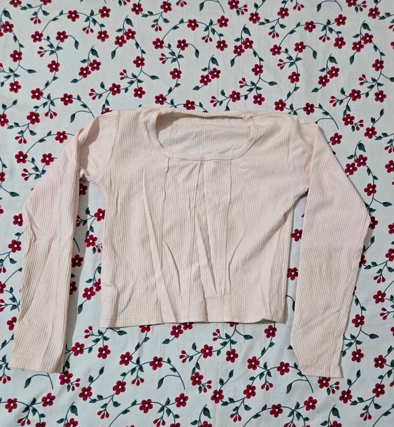light pink crop top