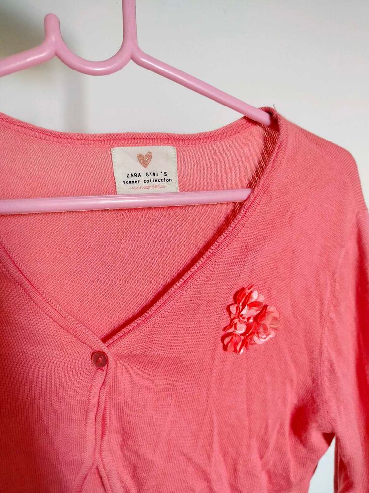 Girls Pink Cardigan