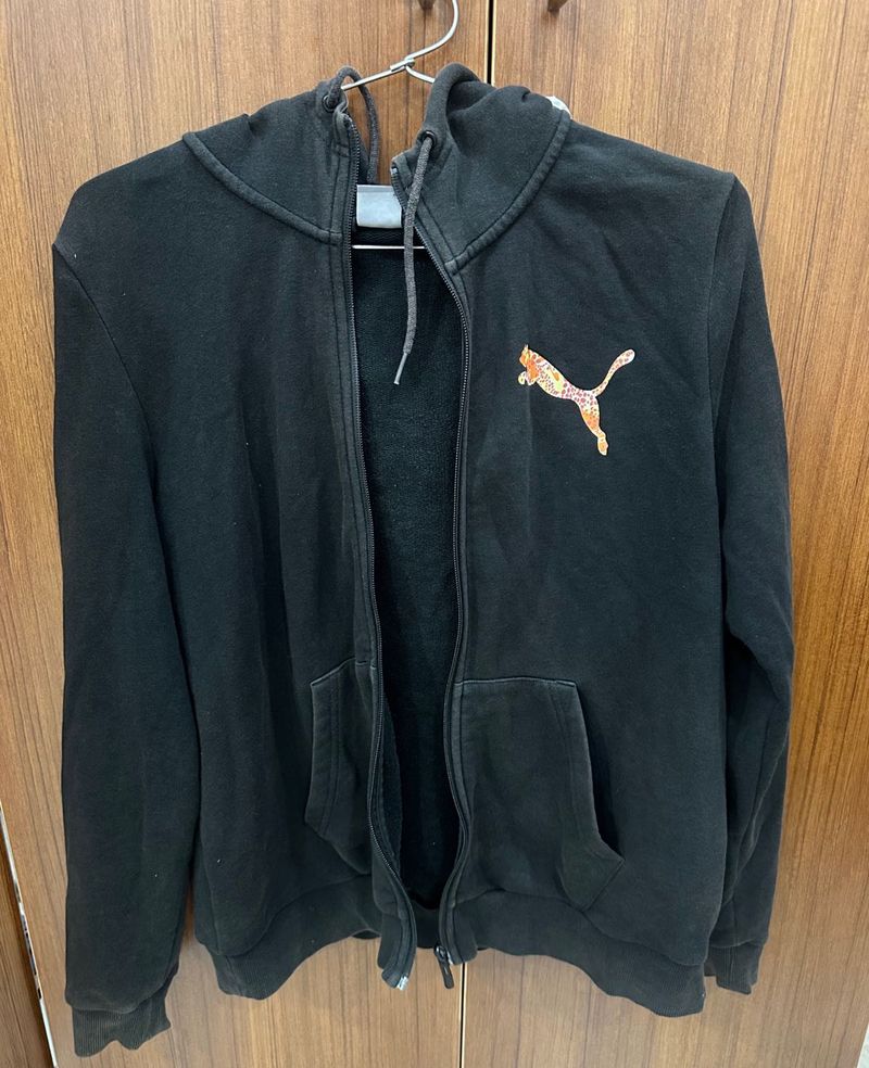 Puma Black Zip-Up Hoodie