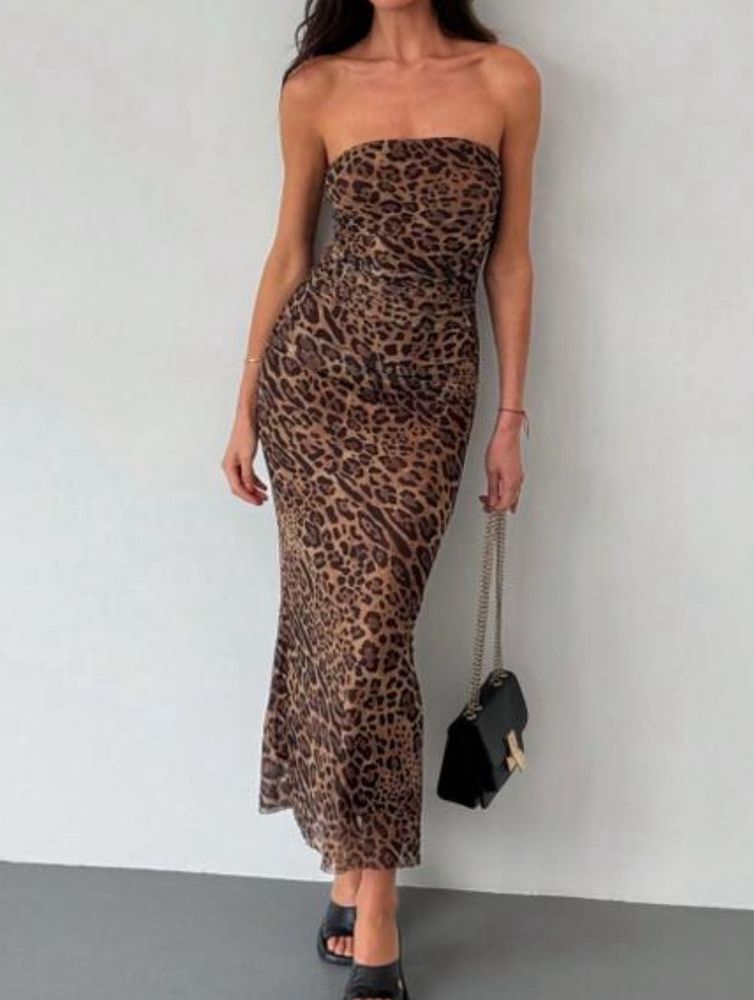 Leopard Print Midi Dress