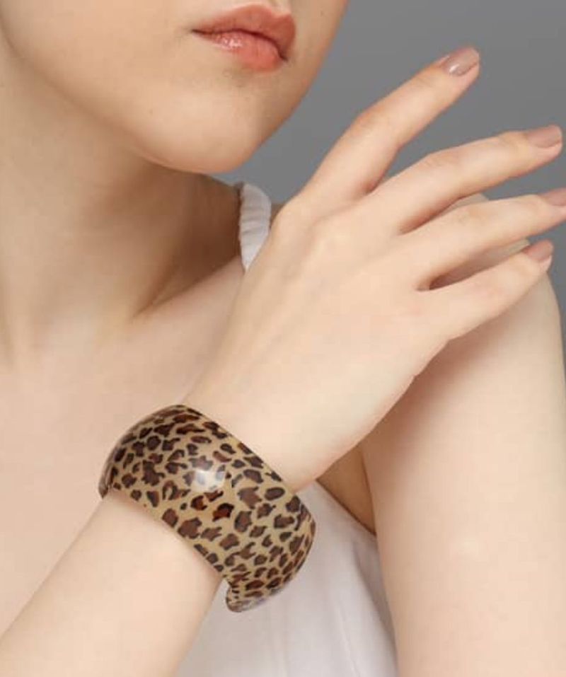 Leopard Print Resin Bangle