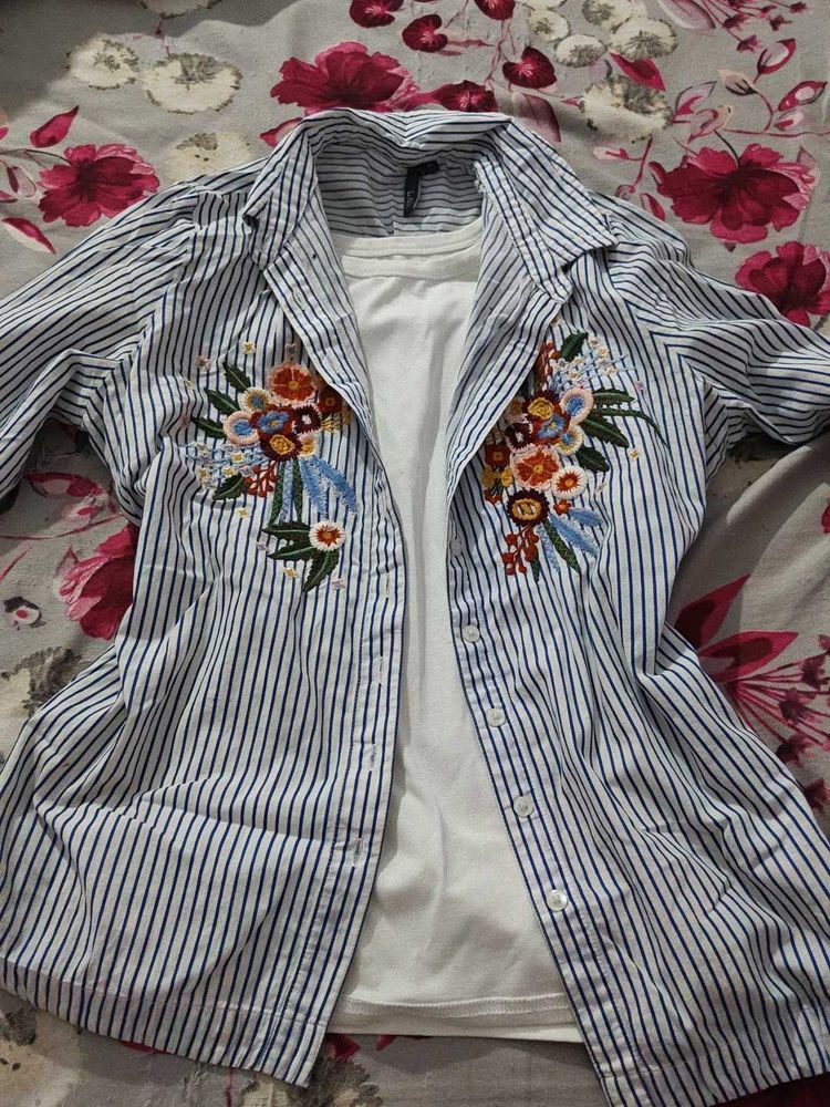 asthetic embroided shirt