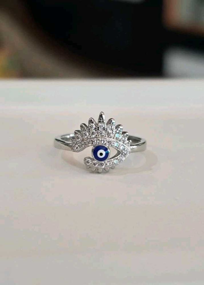 92.5 sterling silver Evil Eye Ring with hallmark