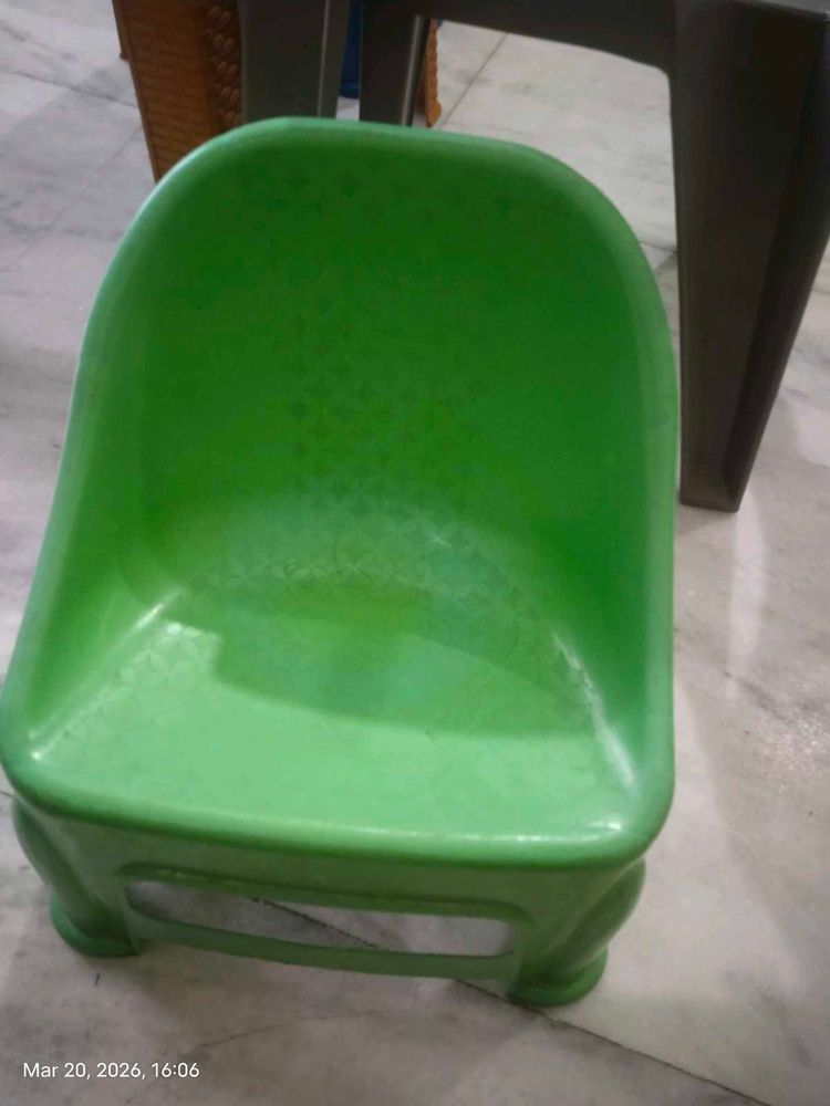 Bright Green Plastic Chair for Kids