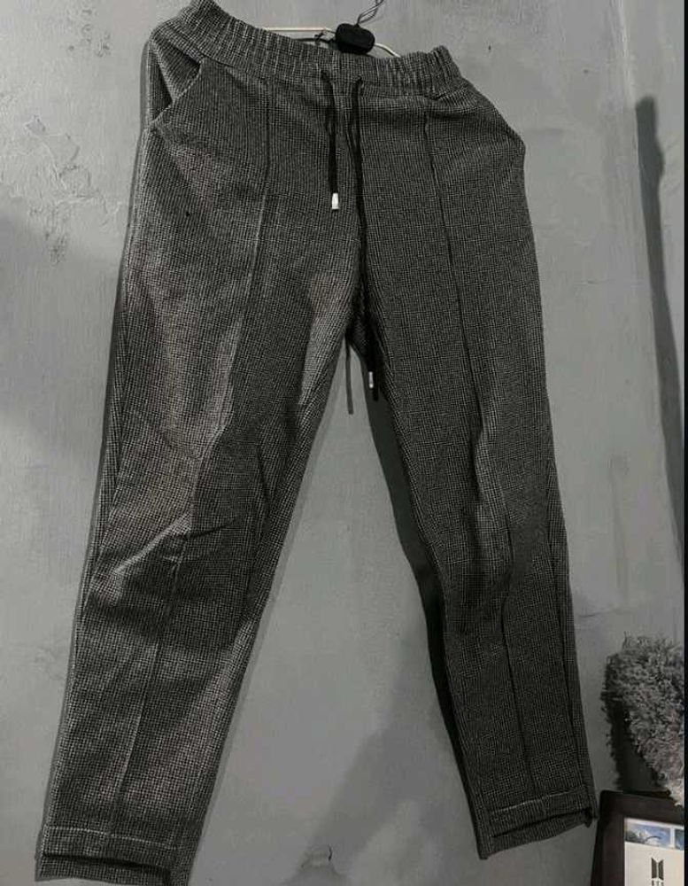 Stylish Textured Drawstring Trousers