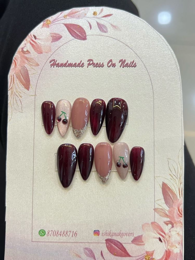 Handmade Cherry Press-On Nails