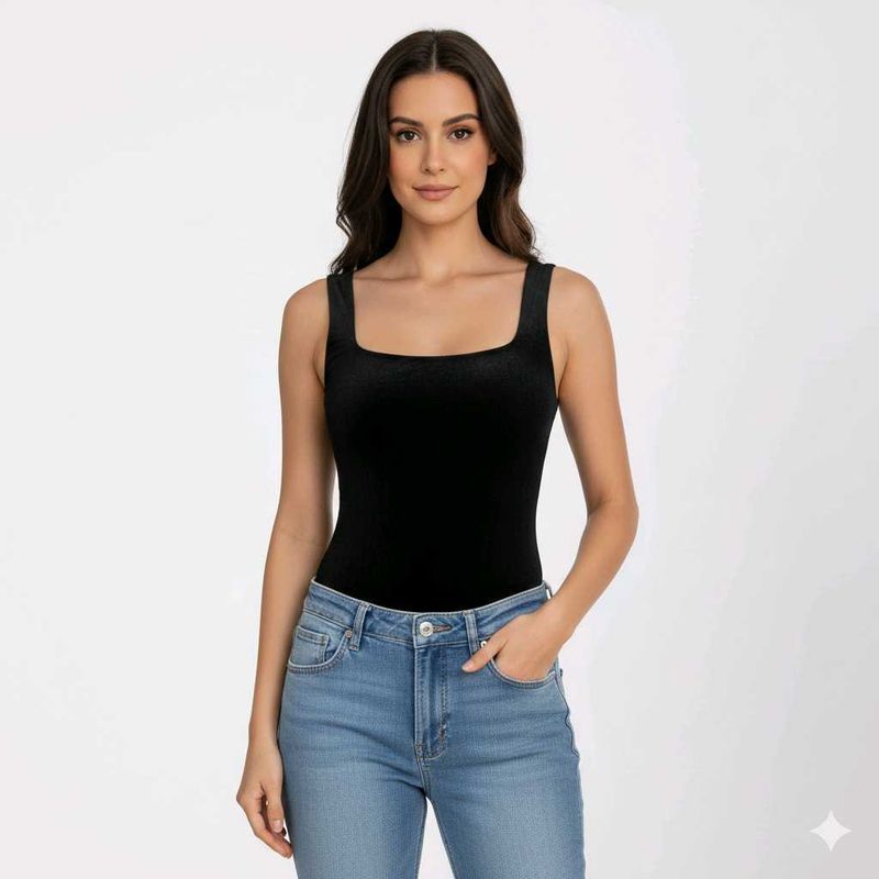 PrettyLittleThing Black Bodysuit – Size XS