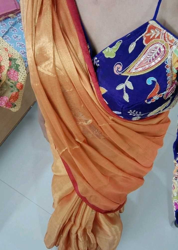 NEW Handloom Golden Saree