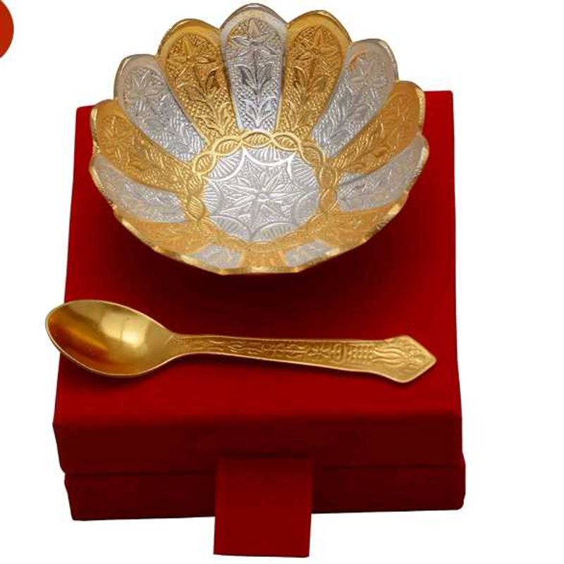 METALMASTERY Silver &amp; Gold Plated Bowl  N Sling Ba