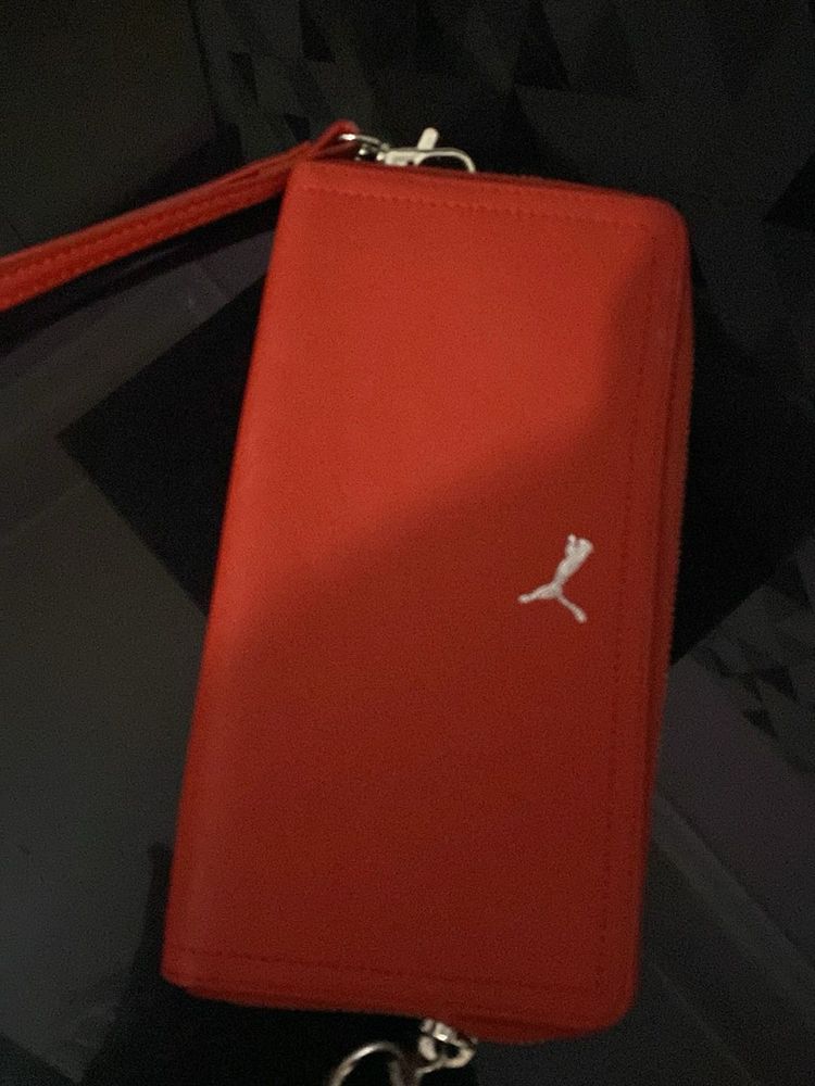 Puma Red Wallet Clutch