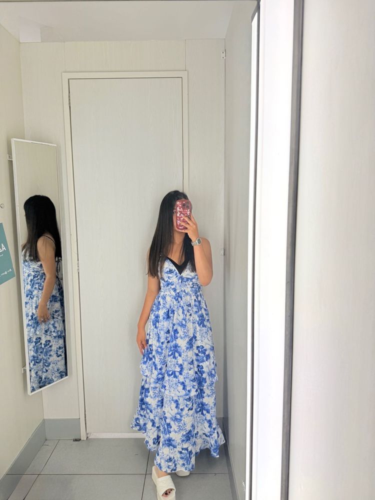 Backless Floral Maxi Dress